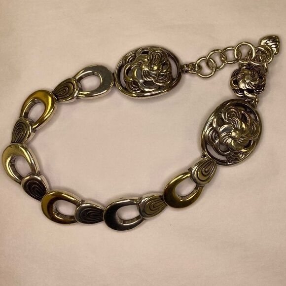 BRIGHTON gold and silver etched circle links bracelet and‎ earrings set. - Picture 3 of 6